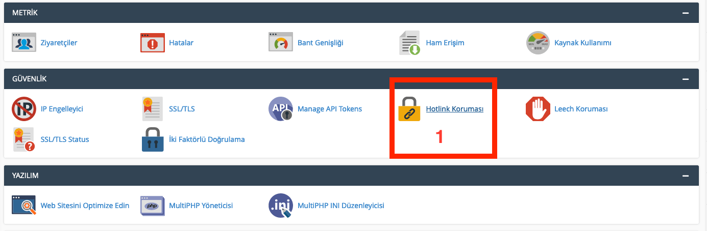 cPanellerde hotlink koruması