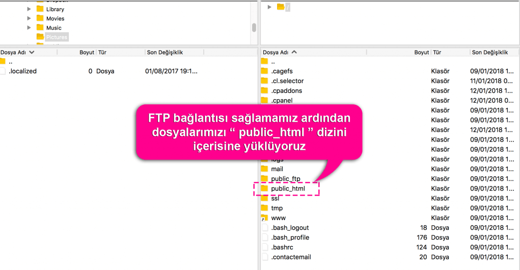 ftp bağlantısı dijitalzade