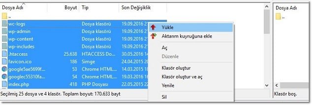 ftp geri yükleme filezilla