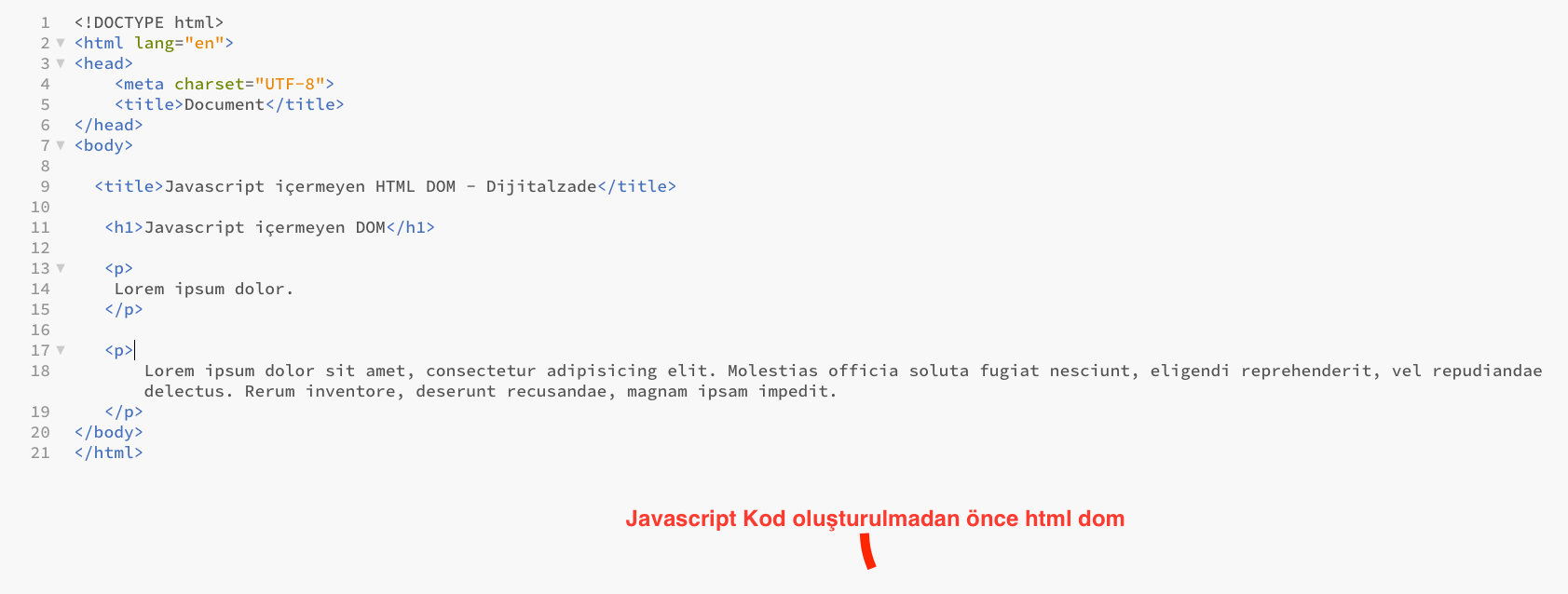 Javascript öncesi sayfa örneği