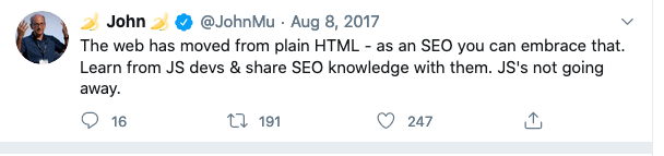 Javascript SEO, John Quote