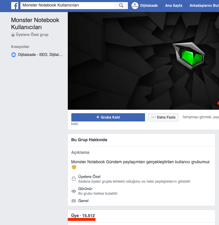 Monster kullanıcıları grubu facebook