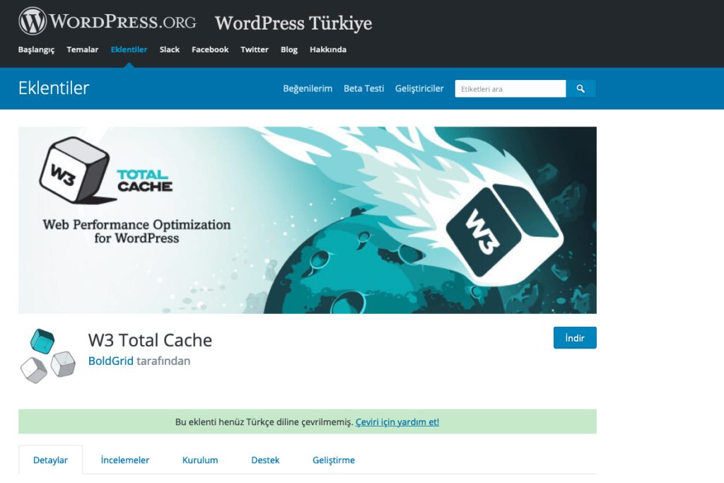 En İyi WordPress Cache Eklentisi, w3 total cache