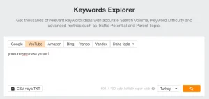 Youtube seo için ahrefs'de kelime analizi yapmak